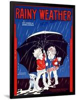 Sheet Music Covers: “Rainy Weather” Music and Words by Kay Kyser and Banks Corwin, 1930-null-Framed Art Print