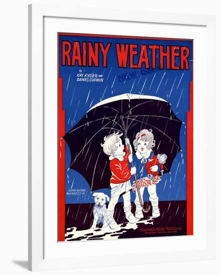 Sheet Music Covers: “Rainy Weather” Music and Words by Kay Kyser and Banks Corwin, 1930-null-Framed Art Print