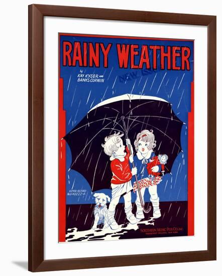 Sheet Music Covers: “Rainy Weather” Music and Words by Kay Kyser and Banks Corwin, 1930-null-Framed Art Print