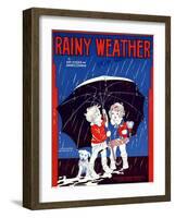 Sheet Music Covers: “Rainy Weather” Music and Words by Kay Kyser and Banks Corwin, 1930-null-Framed Art Print