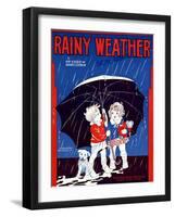 Sheet Music Covers: “Rainy Weather” Music and Words by Kay Kyser and Banks Corwin, 1930-null-Framed Art Print