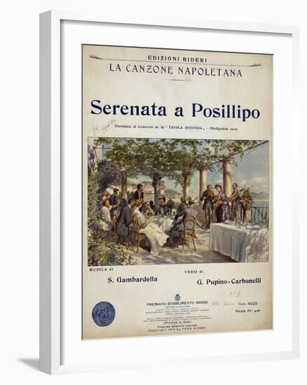 Sheet Music for Neapolitan Song Serenata a Posillipo-null-Framed Giclee Print