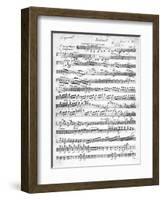 Sheet Music for the Overture to 'Egmont' by Ludwig Van Beethoven, Written Between 1809-10 (Print)-German-Framed Giclee Print