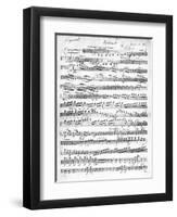 Sheet Music for the Overture to 'Egmont' by Ludwig Van Beethoven, Written Between 1809-10 (Print)-German-Framed Giclee Print