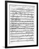 Sheet Music for the Overture to 'Egmont' by Ludwig Van Beethoven, Written Between 1809-10 (Print)-German-Framed Giclee Print