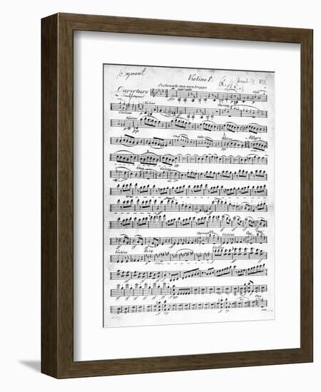 Sheet Music for the Overture to 'Egmont' by Ludwig Van Beethoven, Written Between 1809-10 (Print)-German-Framed Premium Giclee Print