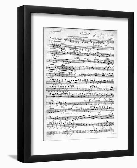 Sheet Music for the Overture to 'Egmont' by Ludwig Van Beethoven, Written Between 1809-10 (Print)-German-Framed Premium Giclee Print