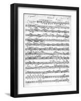 Sheet Music for the Overture to 'Egmont' by Ludwig Van Beethoven, Written Between 1809-10 (Print)-German-Framed Giclee Print