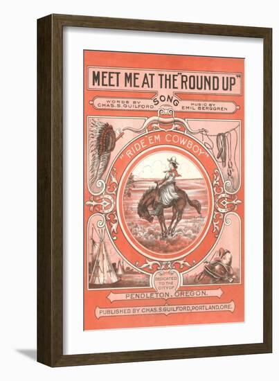 Sheet Music for the Round Up-null-Framed Art Print