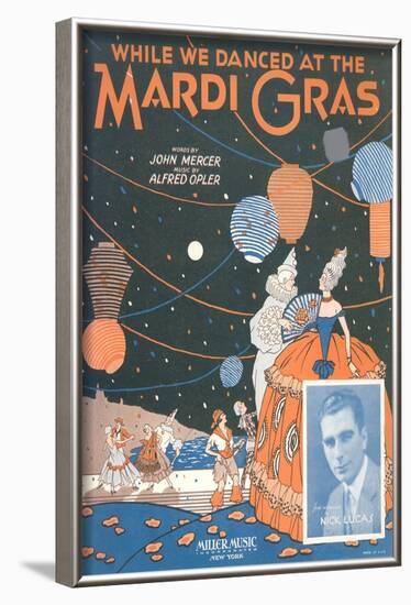 Sheet Music for While We Danced at the Mardi Gras-null-Framed Art Print