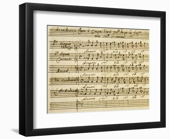 Sheet Music of Accademia D'Amore-null-Framed Giclee Print