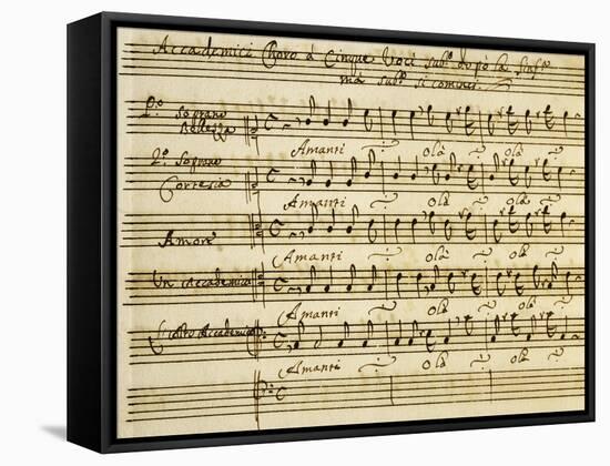 Sheet Music of Accademia D'Amore-null-Framed Stretched Canvas