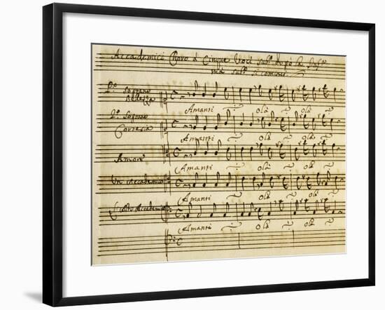 Sheet Music of Accademia D'Amore-null-Framed Giclee Print