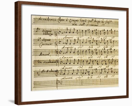 Sheet Music of Accademia D'Amore-null-Framed Giclee Print