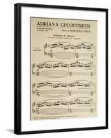 Sheet Music of Adriana Lecouvreur, Opera by Francesco Cilea-null-Framed Giclee Print