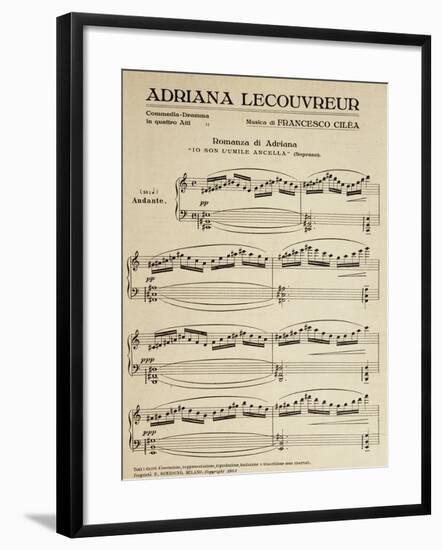 Sheet Music of Adriana Lecouvreur, Opera by Francesco Cilea-null-Framed Giclee Print