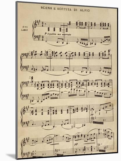 Sheet Music of Cavalleria Rusticana-null-Mounted Giclee Print