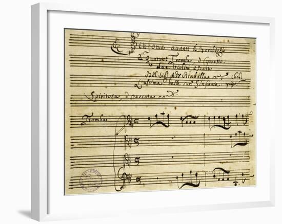 Sheet Music of Il Barcheggio, Symphony-Alessandro Stradella-Framed Giclee Print