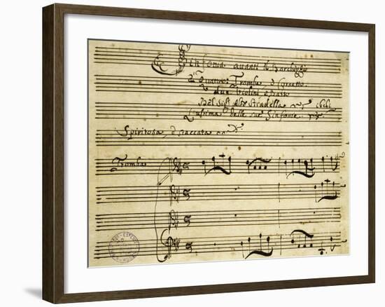 Sheet Music of Il Barcheggio, Symphony-Alessandro Stradella-Framed Giclee Print