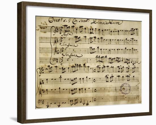 Sheet Music of the Oratorio of Saint John the Baptist-Alessandro Stradella-Framed Giclee Print