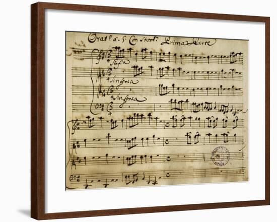 Sheet Music of the Oratorio of Saint John the Baptist-Alessandro Stradella-Framed Giclee Print