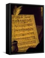 Sheet Music of the Sonata Fin Che M'Ucciderete, Detail from a Portrait of Alessandro Scarlatti-null-Framed Stretched Canvas