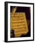 Sheet Music of the Sonata Fin Che M'Ucciderete, Detail from a Portrait of Alessandro Scarlatti-null-Framed Giclee Print