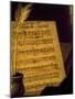 Sheet Music of the Sonata Fin Che M'Ucciderete, Detail from a Portrait of Alessandro Scarlatti-null-Mounted Giclee Print