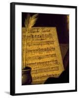 Sheet Music of the Sonata Fin Che M'Ucciderete, Detail from a Portrait of Alessandro Scarlatti-null-Framed Giclee Print