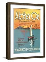 Sheet Music to Aloha Oe-null-Framed Art Print