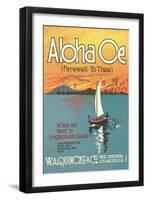 Sheet Music to Aloha Oe-null-Framed Art Print