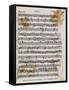 Sheet Music with Mozart's Signature-null-Framed Stretched Canvas