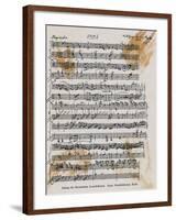 Sheet Music with Mozart's Signature-null-Framed Photographic Print