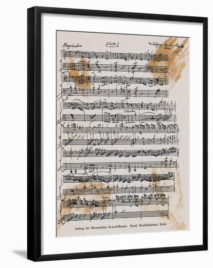 Sheet Music with Mozart's Signature-null-Framed Photographic Print