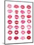 Sheet of Pink Lipstick Kisses-null-Mounted Art Print