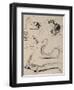 Sheet of Studies: Cat, Crocodile, Snake, Decorative-Eugene Delacroix-Framed Giclee Print