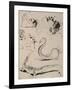 Sheet of Studies: Cat, Crocodile, Snake, Decorative-Eugene Delacroix-Framed Giclee Print