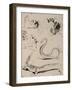 Sheet of Studies: Cat, Crocodile, Snake, Decorative-Eugene Delacroix-Framed Giclee Print