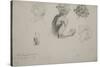 Sheet of Studies for the Justice of Trajan , C.1840 (Pencil on Paper)-Ferdinand Victor Eugene Delacroix-Stretched Canvas