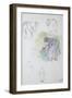 Sheet of Studies: Four Studies of a Female Peasant Bending-Camille Pissarro-Framed Giclee Print