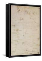 Sheet of Studies of Foot Soldiers and Horsemen in Combat, and Halbards, 1485-1488-Leonardo da Vinci-Framed Stretched Canvas