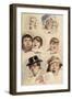 Sheet of Studies of Seven Heads-Robert William Buss-Framed Giclee Print