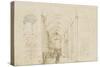 Sheet of Studies with Perspective View of a Church-Peter Vischer-Stretched Canvas