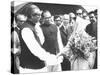 Sheik Mujibur Rahman, Premier of Bangladesh, with Indian Pm Indira Gandhi-null-Stretched Canvas