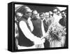 Sheik Mujibur Rahman, Premier of Bangladesh, with Indian Pm Indira Gandhi-null-Framed Stretched Canvas