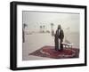 Sheik Shakbut Bin Sultan Al Nahyan Standing in Front of His Palace Holding a Falcon, 1963-Ralph Crane-Framed Photographic Print