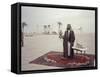 Sheik Shakbut Bin Sultan Al Nahyan Standing in Front of His Palace Holding a Falcon, 1963-Ralph Crane-Framed Stretched Canvas
