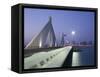 Sheikh Isa Causeway Bridge, Manama, Bahrain-Walter Bibikow-Framed Stretched Canvas