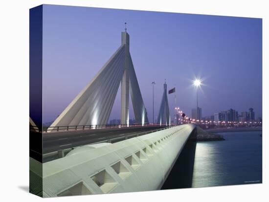 Sheikh Isa Causeway Bridge, Manama, Bahrain-Walter Bibikow-Stretched Canvas