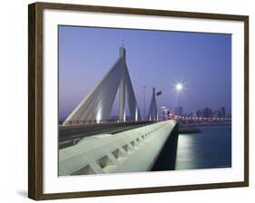 Sheikh Isa Causeway Bridge, Manama, Bahrain-Walter Bibikow-Framed Photographic Print